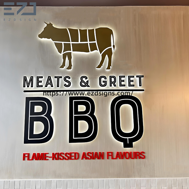 Food Fashion Store Front 3D Backlit Lighted Channel Letters Company Name Sign