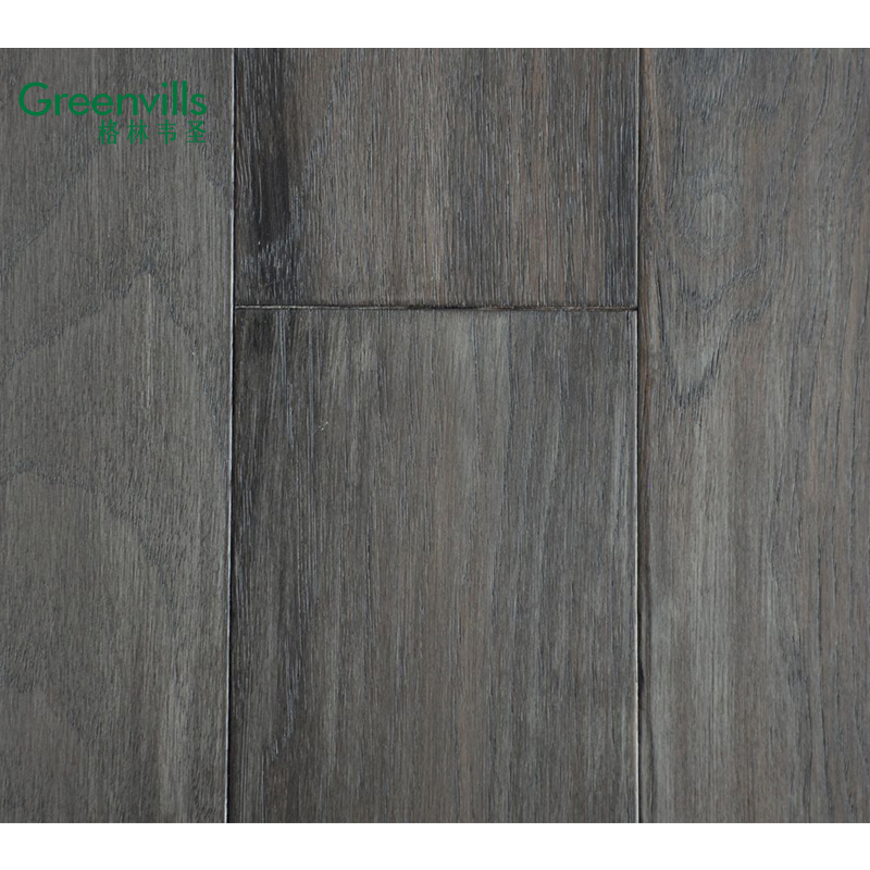 Solid Hickory Real Hardwood Wooden Flooring Grey Color