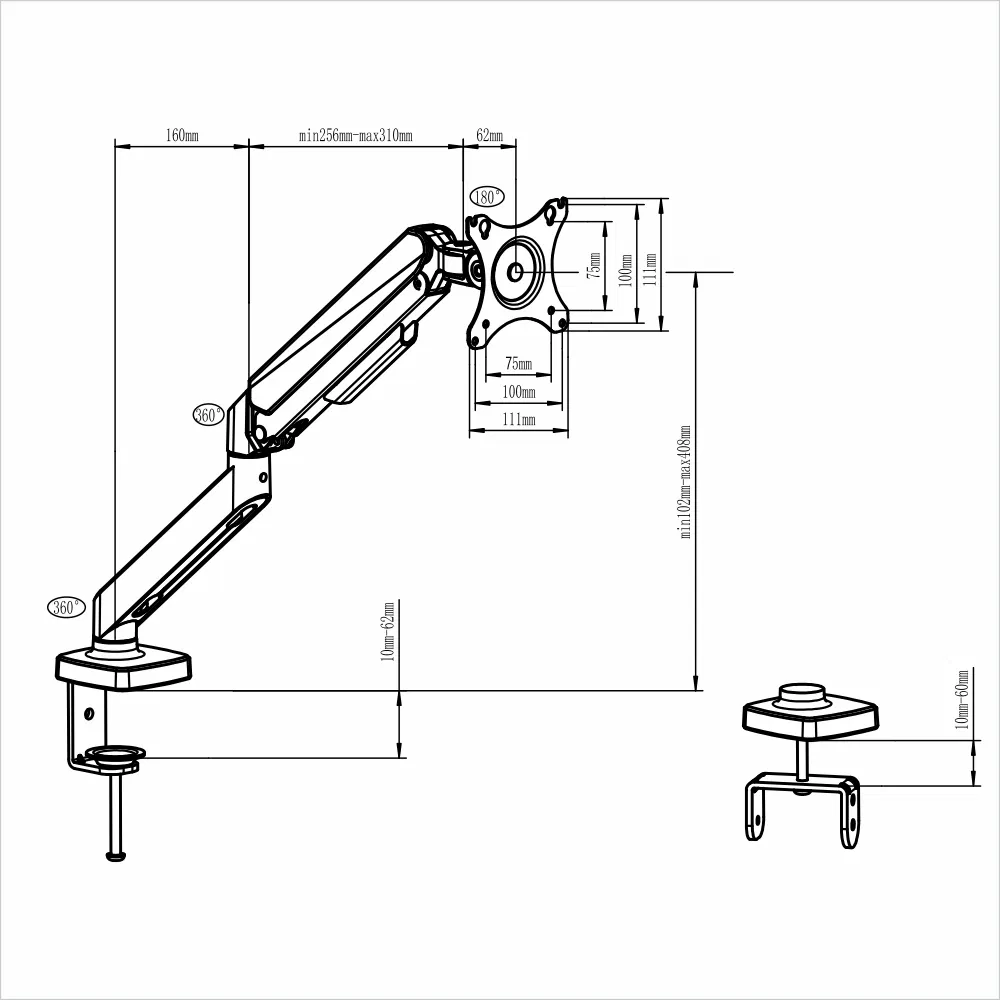 Кронштейн для монитора Full Motion LCD PC