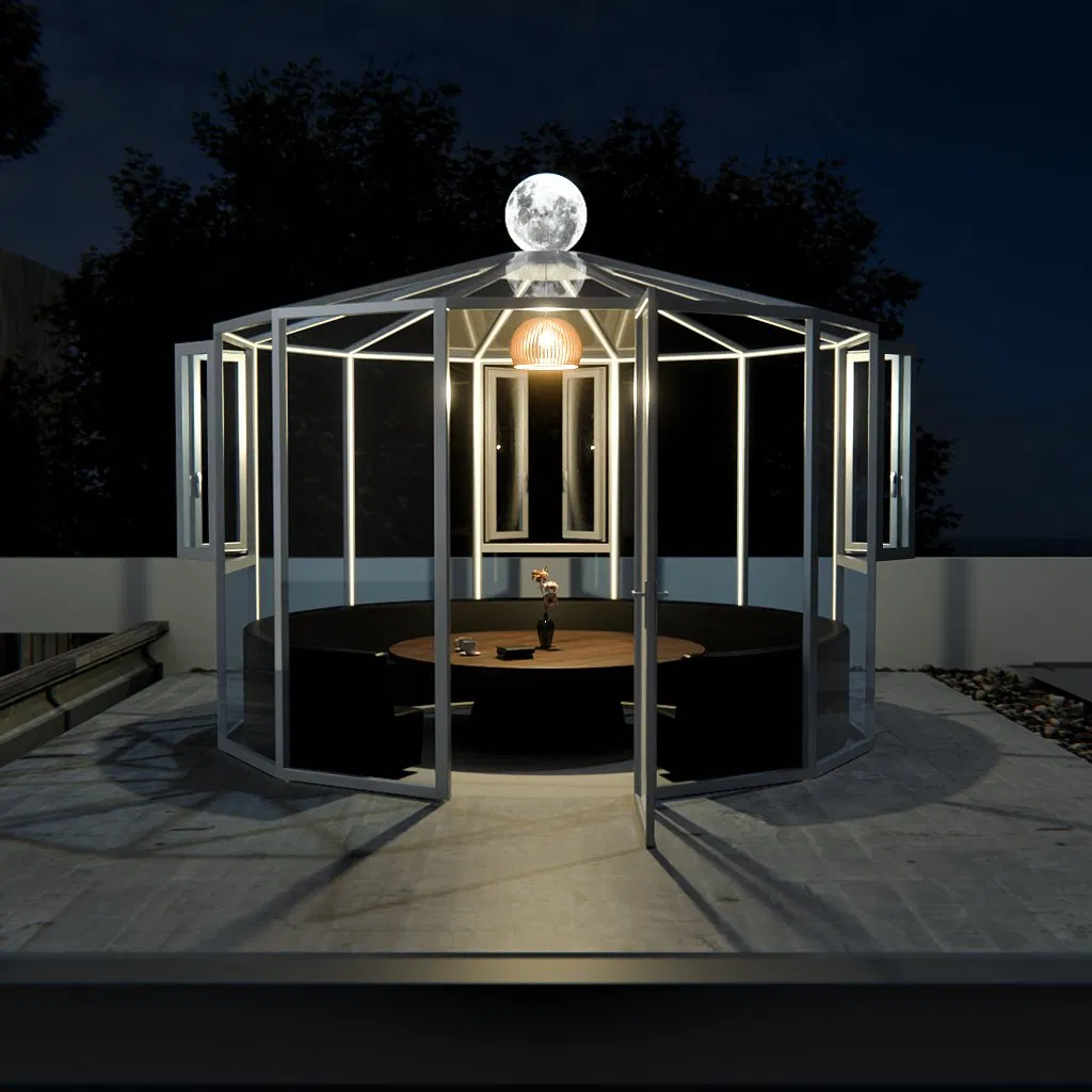 Energy Saving Aluminum Outdoor Prefabricated Restaurant Optional Glass Door and Aluminum Window Restaurant