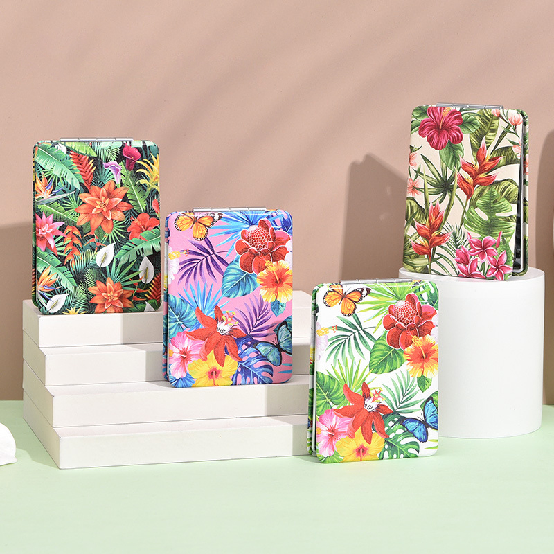 Cute Folding Portable Mirror for Girls' Desktop Makeup Mirror