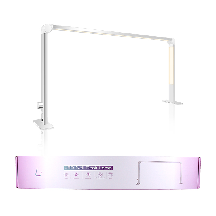 Foldable Manicure Table Lamp, LED Nail Desk Light for Nail Tech, Eyelash Extension, Tattoo, Adjustable Stepless Brightness, 3 Colors Temperature