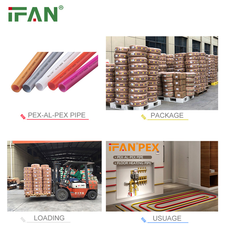 Ifan Floor Heating Multilayer 5 Layer Pex Al Pex Pipe Water Pipe 16mm - 32mm Yellow Pex Gas Pipe