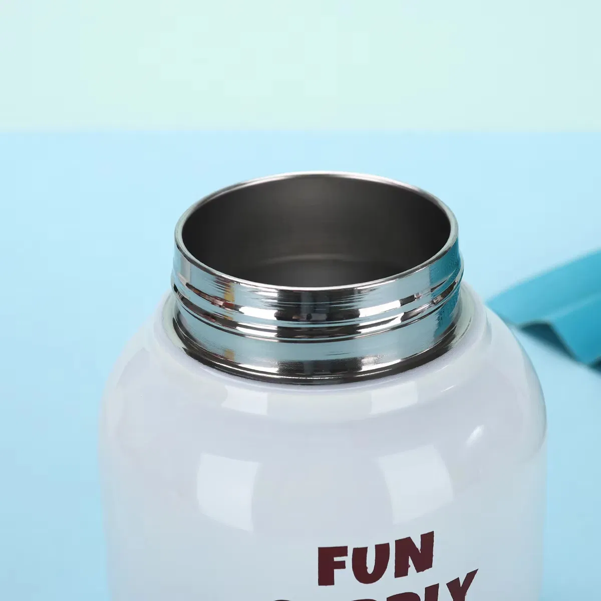 Modern Cute Cartoon Double Drinking Straw Carrying Pot Stainless Steel Kidsren's Thermos Cup Large Capacity Big Belly Ton Cup