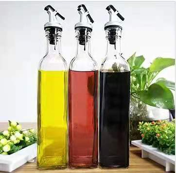 Whpolesale Transparent 100ml 250ml 500ml 750ml 1000ml Square Olive Oil Bottle with Lid
