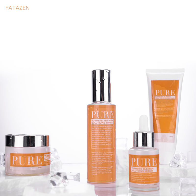 Organic Natural OEM ODM Face Care Rejuvenating Lightening Turmeric Facial Skincare Set