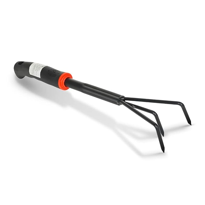 Gardening Tool Garden Cultivator with Black Rubber Grip Handle Ci11880
