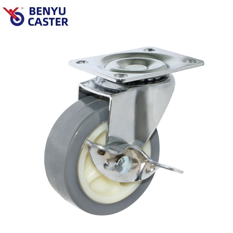 1.5-3inch Caster Wheel TPU 45kg Load Capacity in Gray for Baby Bed