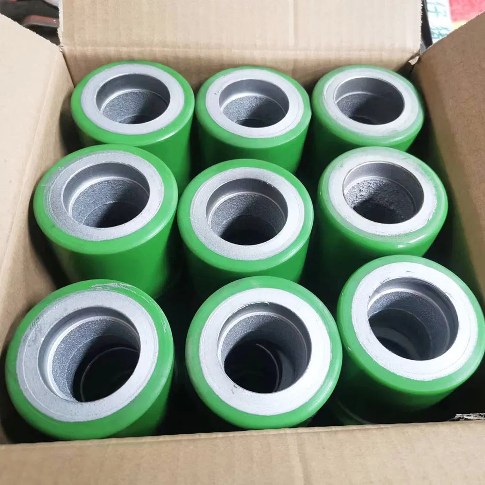 Guangdong Manufacture Iron/Aluminum Core 180 200 250mm Polyurethane PU Solid Rubber Wheels 7 8 Inch Heavy Duty Wheel