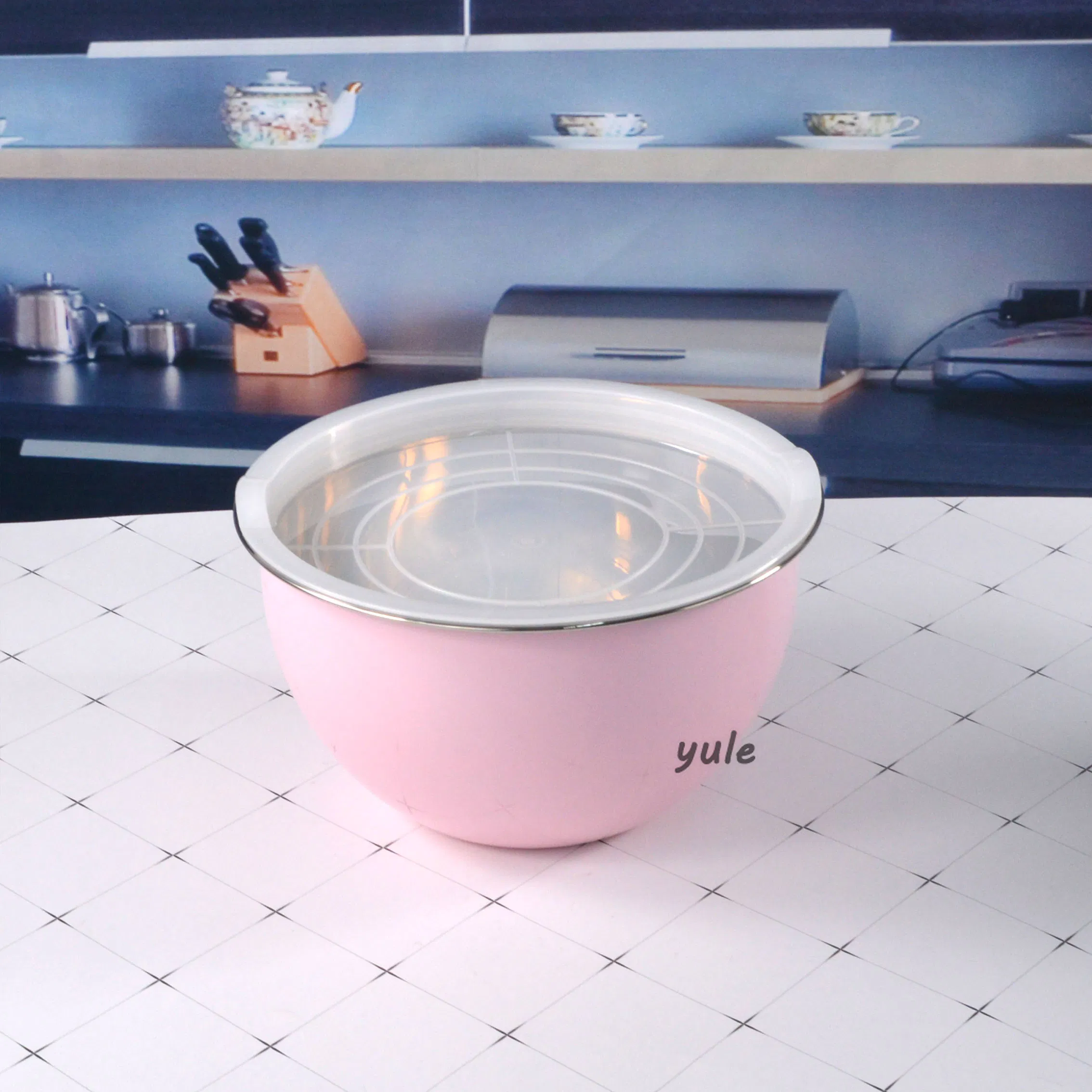 European Fruit Bow 5PCS Korean Style Washing Vegetable Food Serving Stainless Steel Salad Bol with PE Plastic Lid Germany Bowl