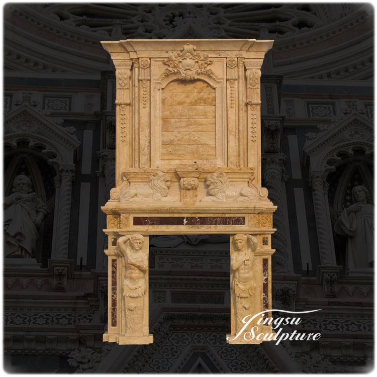 Customized Large Marble Fireplace Mantel for Villa