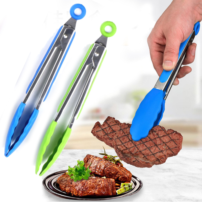 Stainless Steel and Silicone Kitchen Tongs Clip