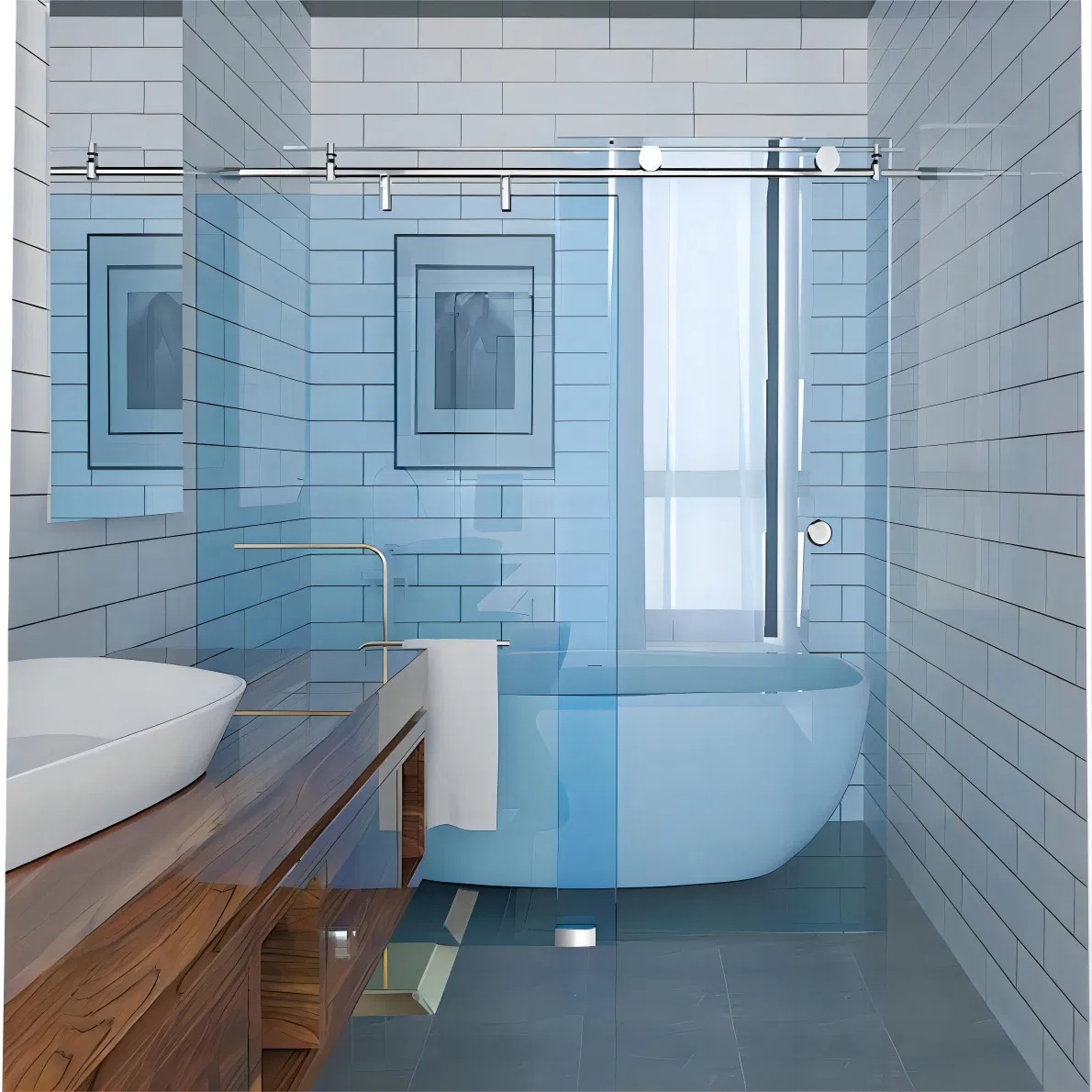 Комплект фурнитуры для раздвижной душевой двери