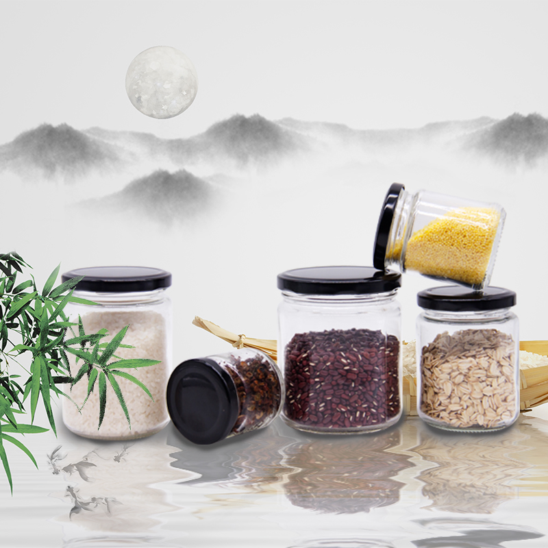 Wholesale Round Shape Glass Jar for Honey Jam Jelly with Metal Lid