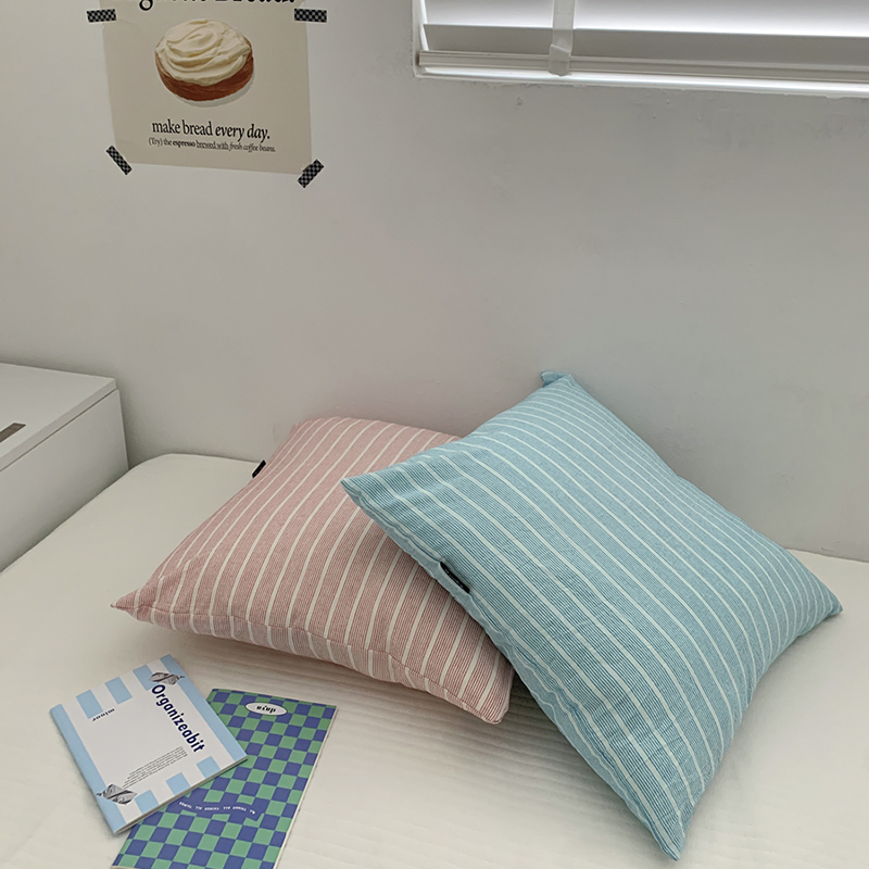 Factory 50 X 50 Cm Woven Washed Cotton Stripe Pillowcases
