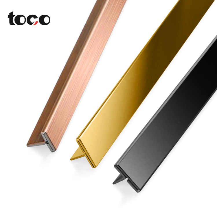 Classical Ceramic Profiles Decorative Metal Strips Stainless Steel T-Shape Accessories Tile Trim