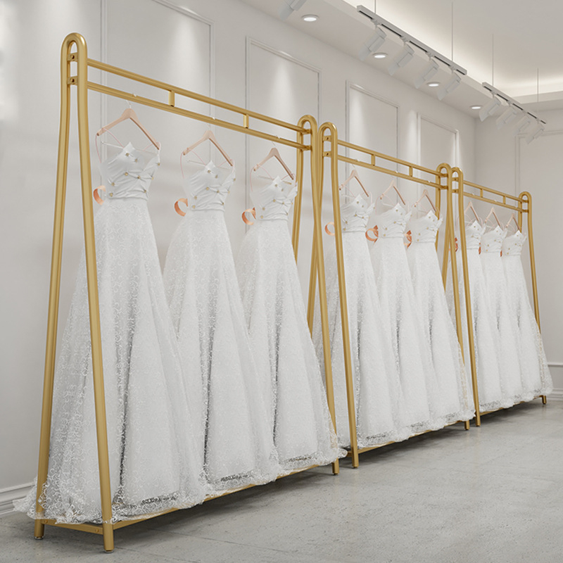Bridal Shop Hanger Gold Clothing Store Display Rack Costume Studio Shelf Wedding Dress Shelf