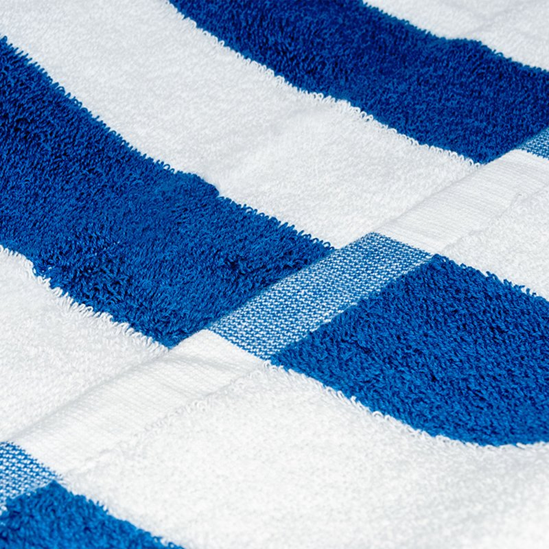 100% Cotton White/ Blue Stripe Pool Towel for Hotel Pool