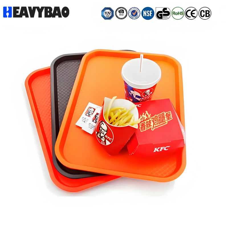 Heavybao Plastic Fast Food Square Tray for Restaurant
