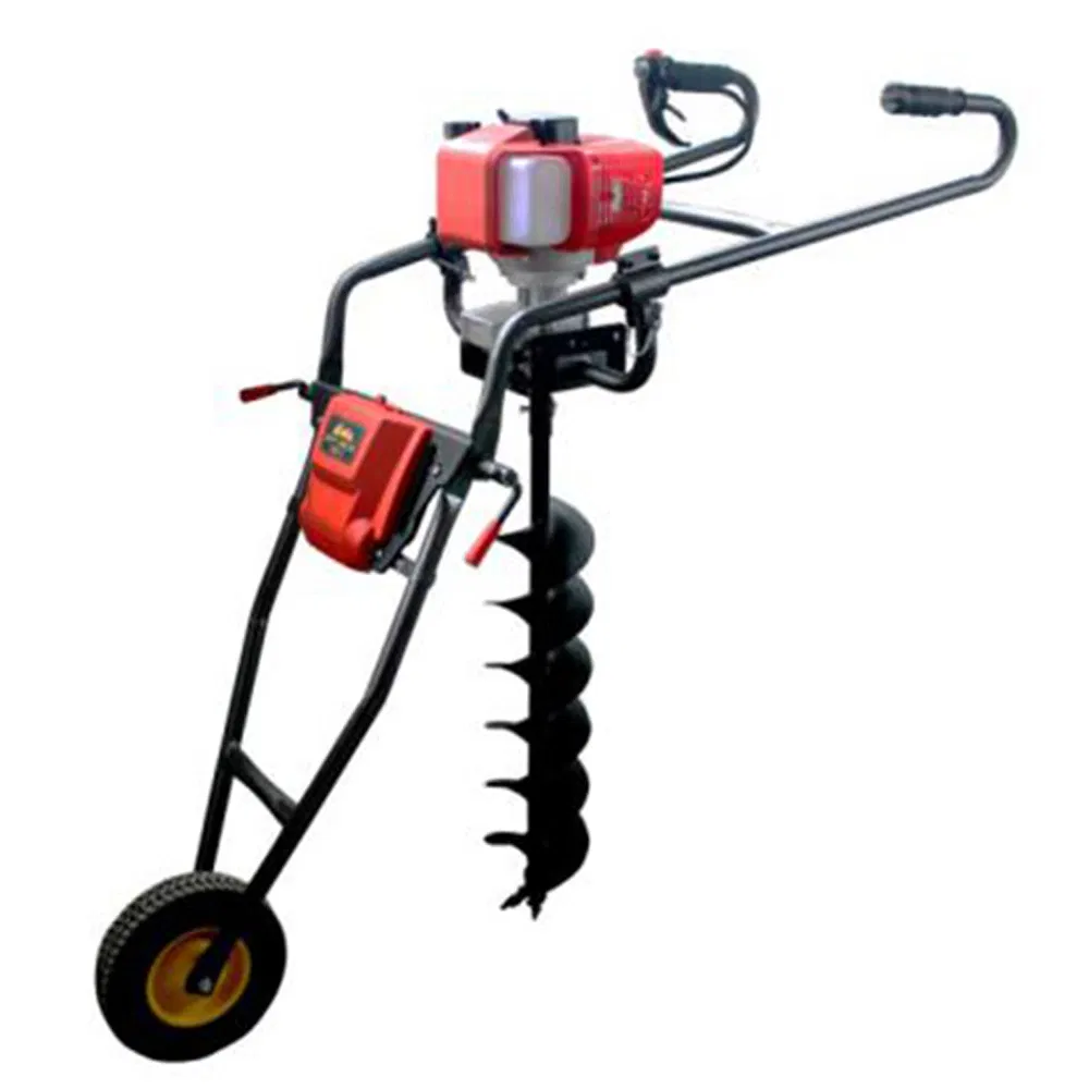 2 Stroke 68cc New Design with Quick Stop Clutch Drum Earth Auger with Wheel and Stand