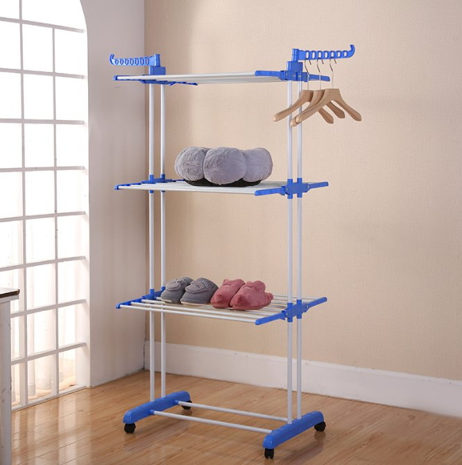 Household Collapsible Clothes Hanger Shelf Laundry Rack