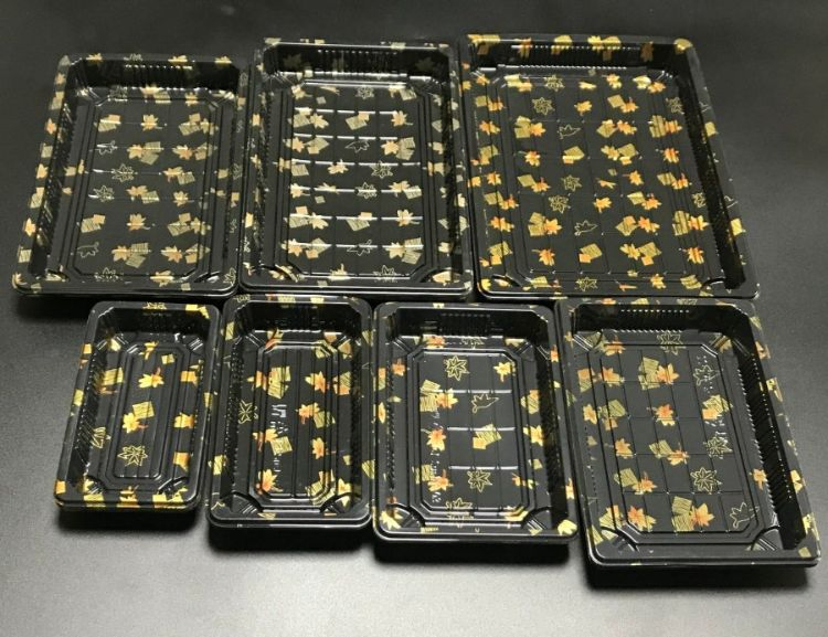 PET Round Rectangle Food Container for Sushi Fruit Snack