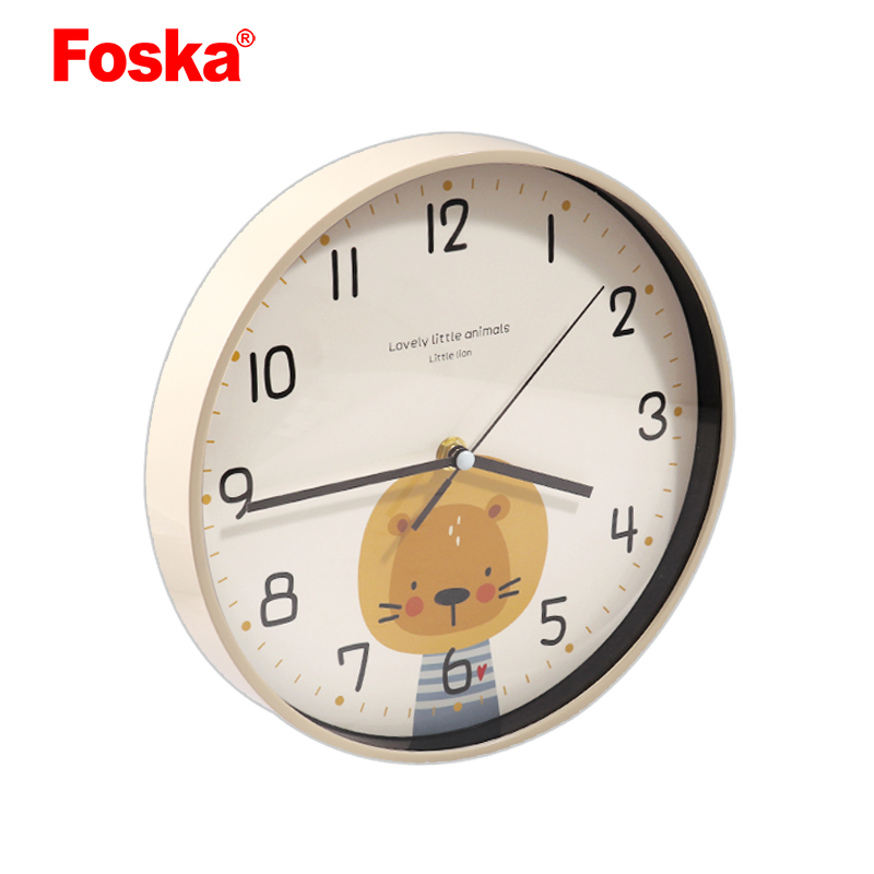 Foska 10 Inch Metal Cartoon Antique Quartz Wall Clock for Home School