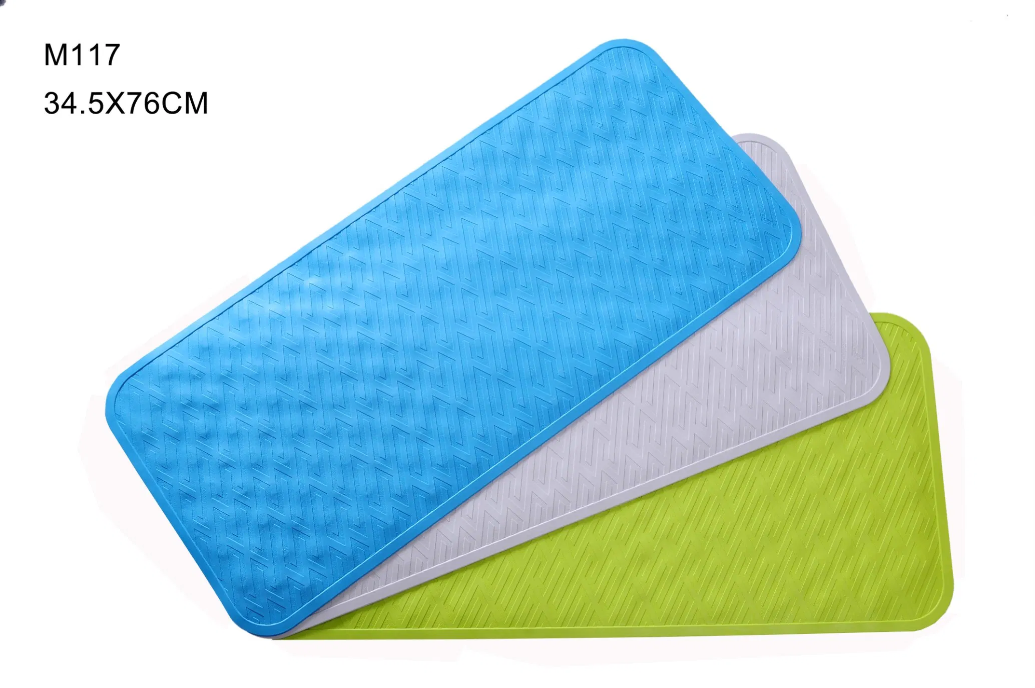 Non Slip Natural and Silicone Rubber Shower Bath Mat with Disks