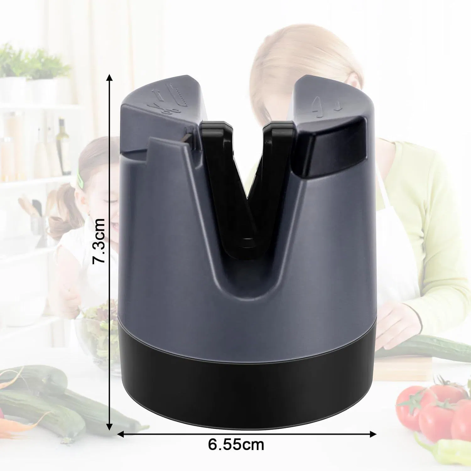 Safe V-Groove Knife Sharpener with Nano Adhesive Base for Home Cooks Beginners Elderly Users Compact Knife Grinder with Nano Sticker Base