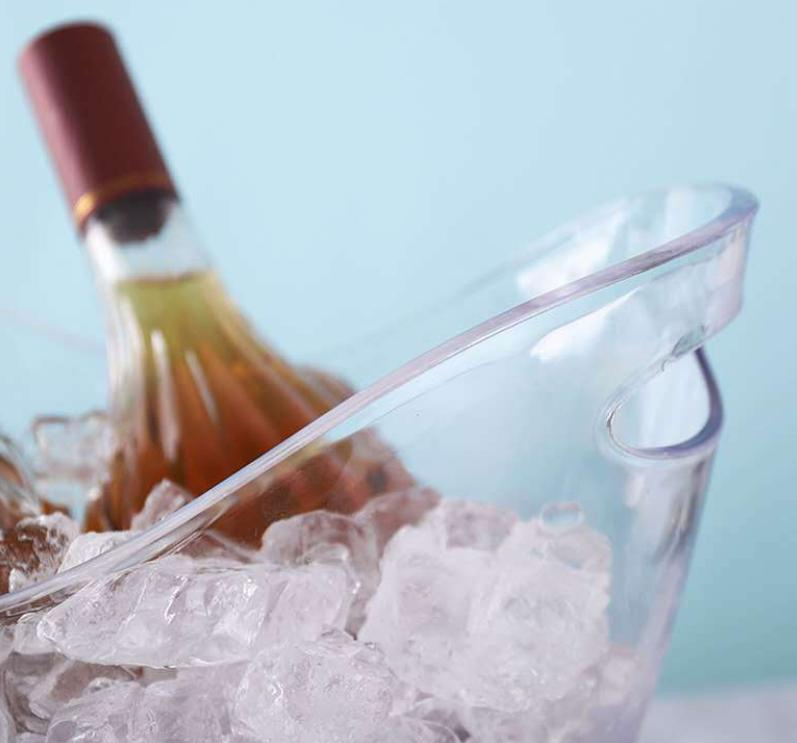 Custom Logo Clear Acrylic Food Grade Ice Champagne Wine Cooler Bucket