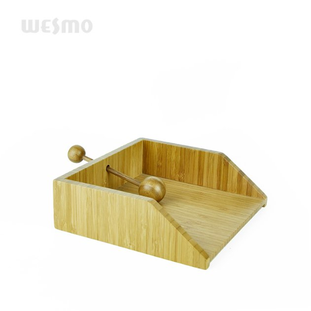 Tissue Dispenser Carbonized Bamboo Napkin Holder