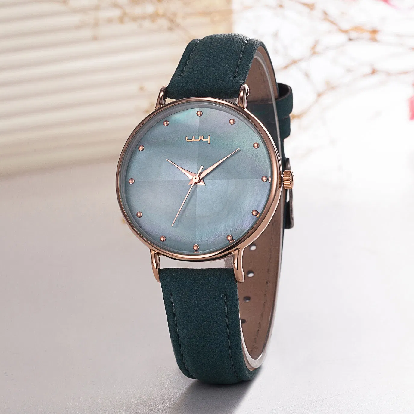 New Arrival Geneva White Genuine Leather Quartz Women Watch Wy-113
