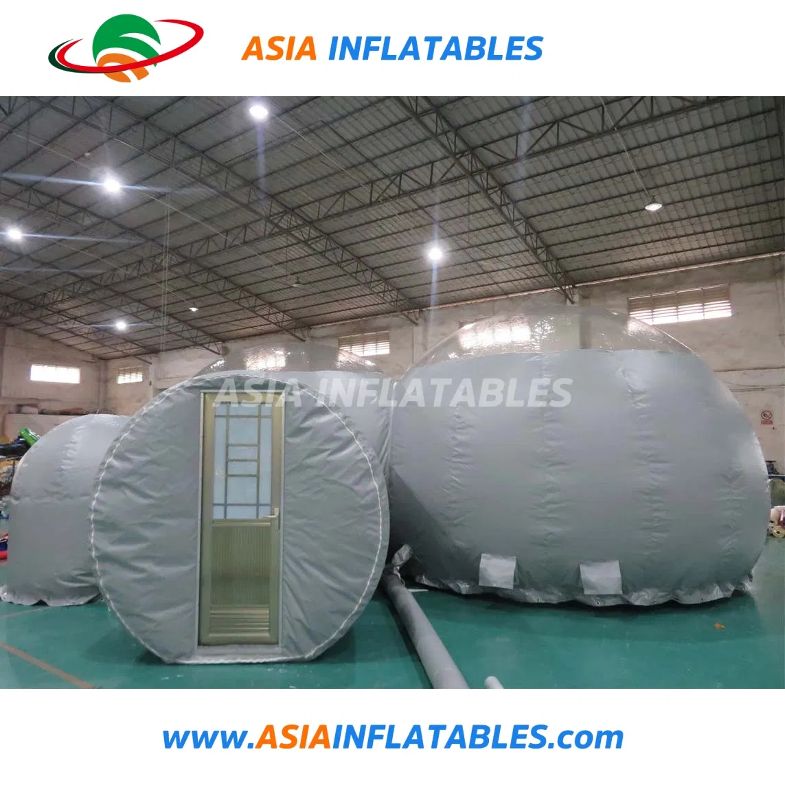 Three Rooms Sleeping Tent Inflatable Bubble Lodge Tent with Hard Door
