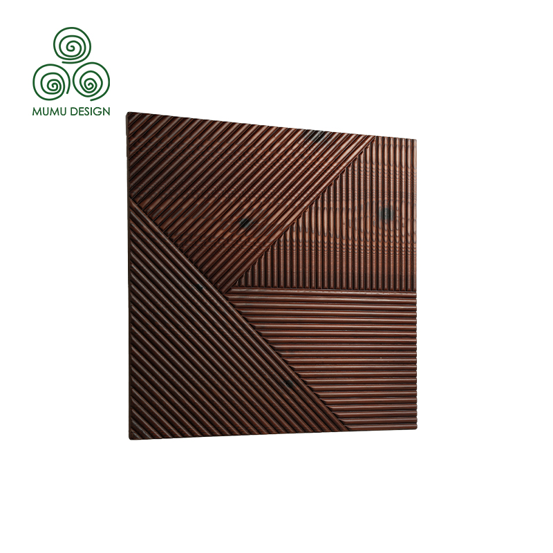 Randomized Geometric 3D Acoustic WPC Wood Plastic Composite Decorative Flooring Tile Puzzle Wall Panels