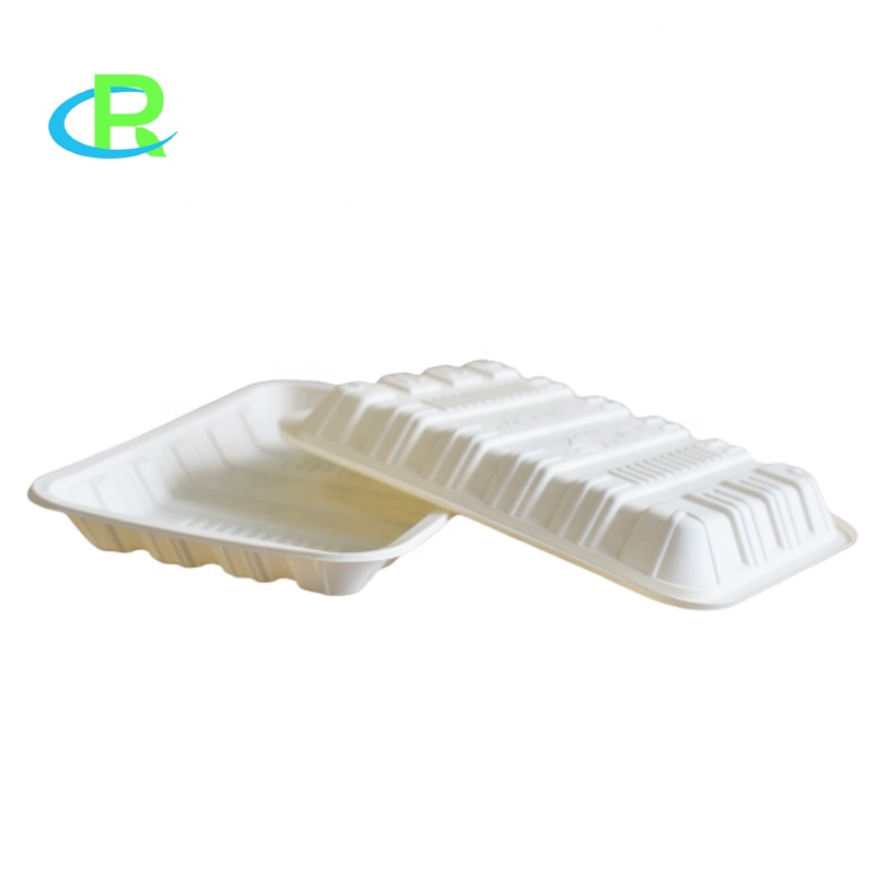 Big Size 1000ml 1200ml Biodegradable Eco Friendly Disposable Cornstarch Tray