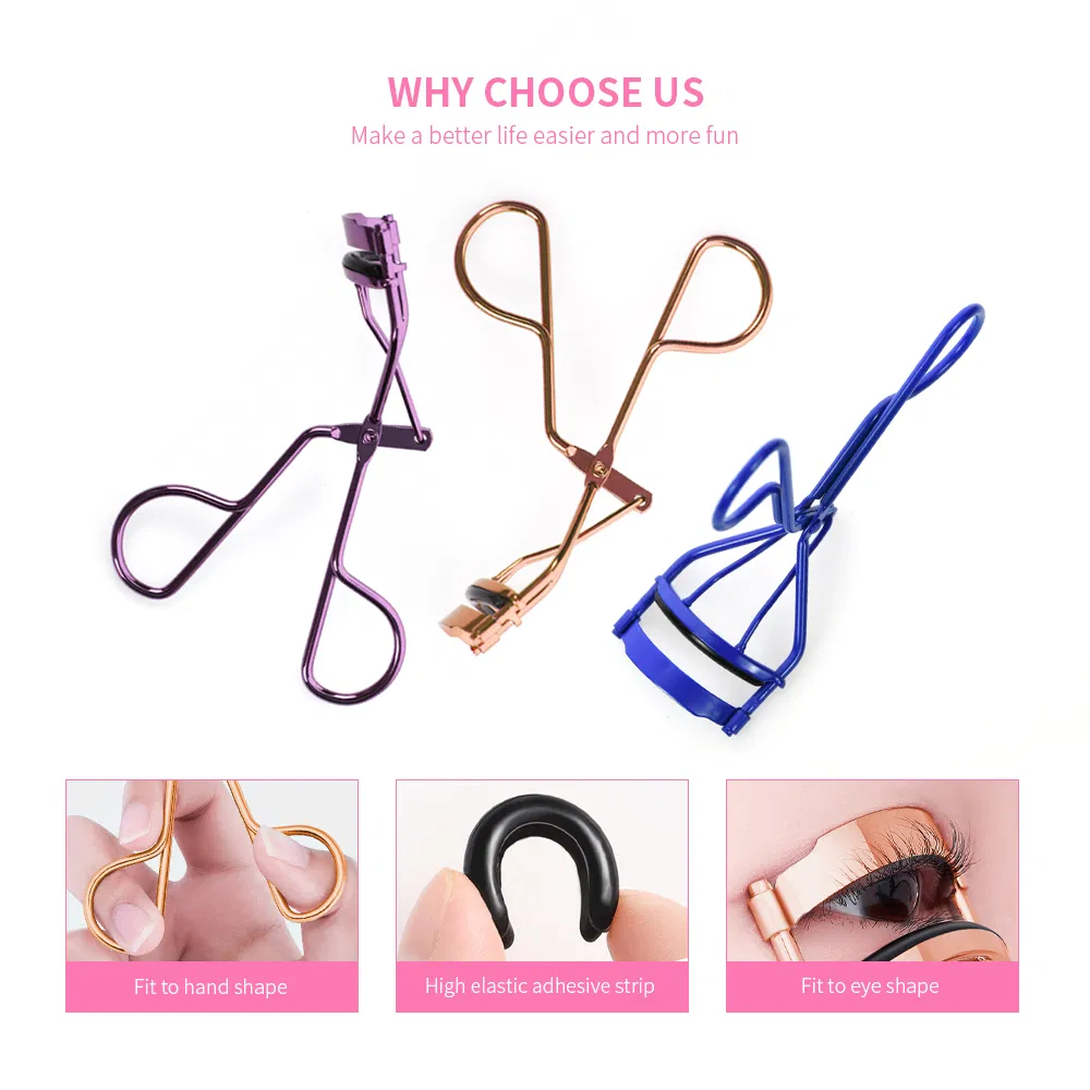 Beauty Stainless Steel Color Cosmetic Makeup Eyelash Curler Natural Long Lasting False Lashes Curling Clip