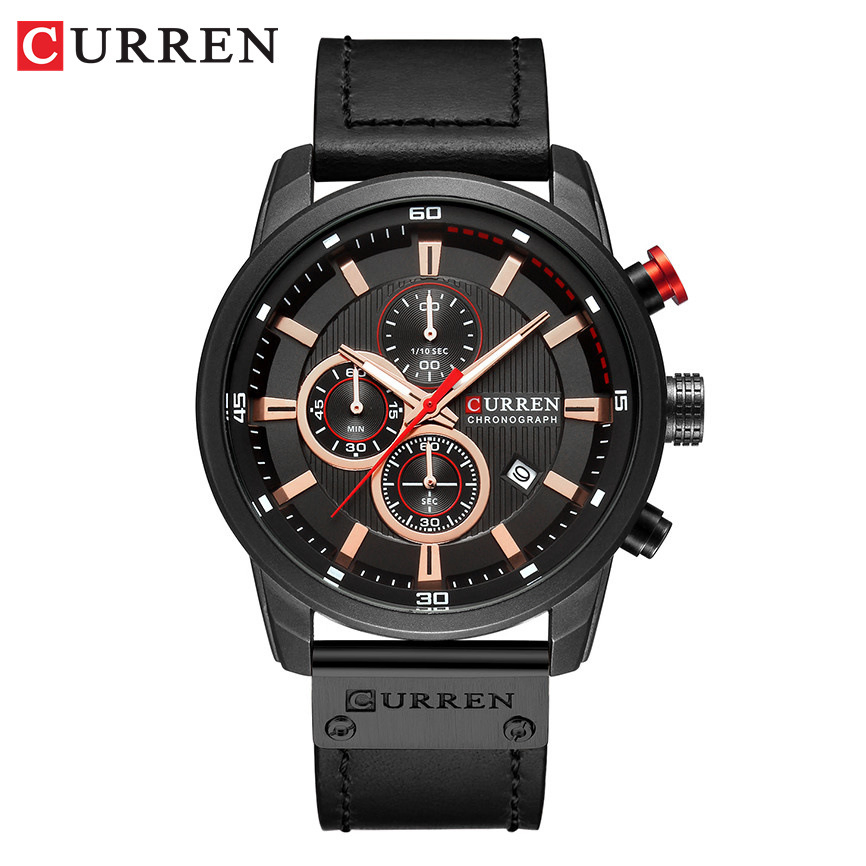 Curren 8291 Men's Waterproof Calendar Quartz Watch Round Business Style Wristwatch