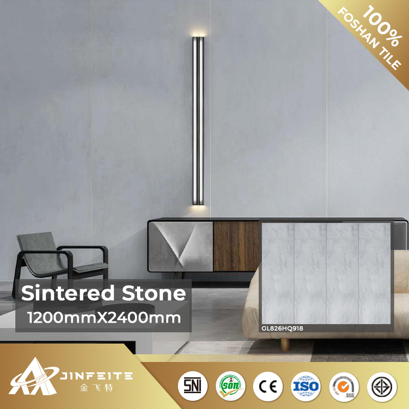 Satin Surface Grey Colour Design Matt Finished Sintered Stone for High End Interior Decor 120*240cm