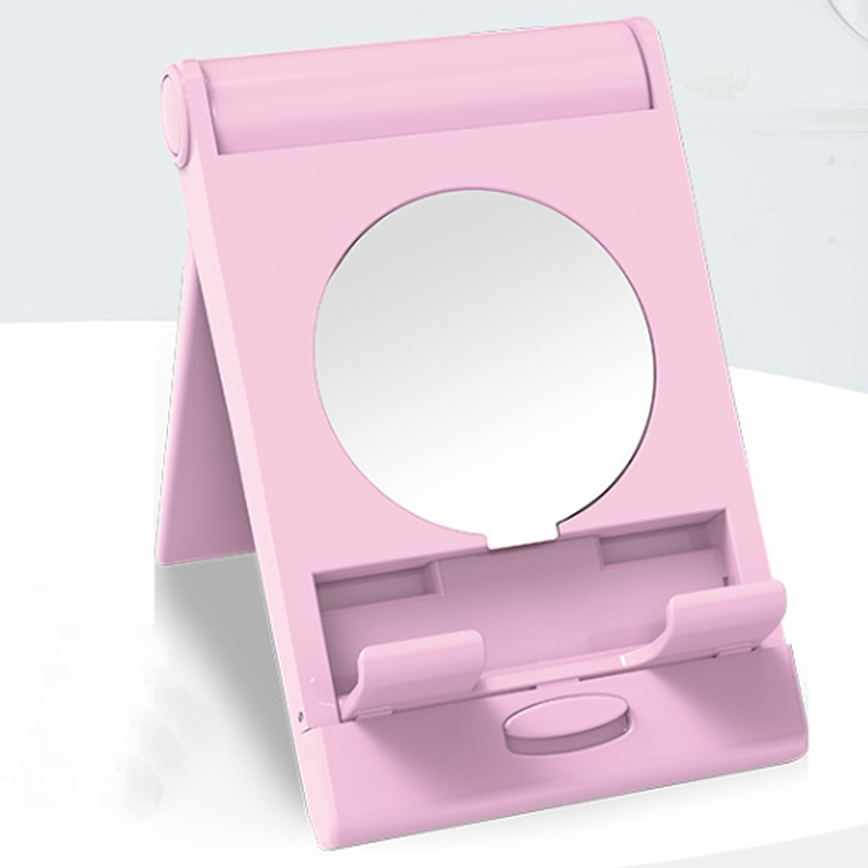 New Automatic Open with Mirror Folding Plastic Mobile Phone Holder