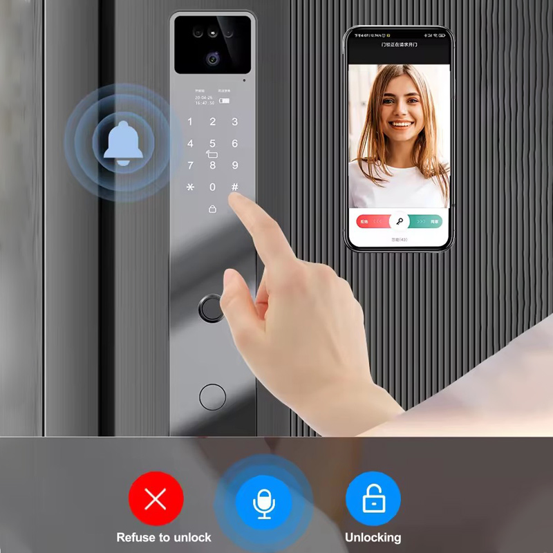 Security 3D Face Recognition Deadbolt Electronic Magnetic Electric Fingerprint Keyless WiFi Ttlock Tuya Digital Door Smart Lock