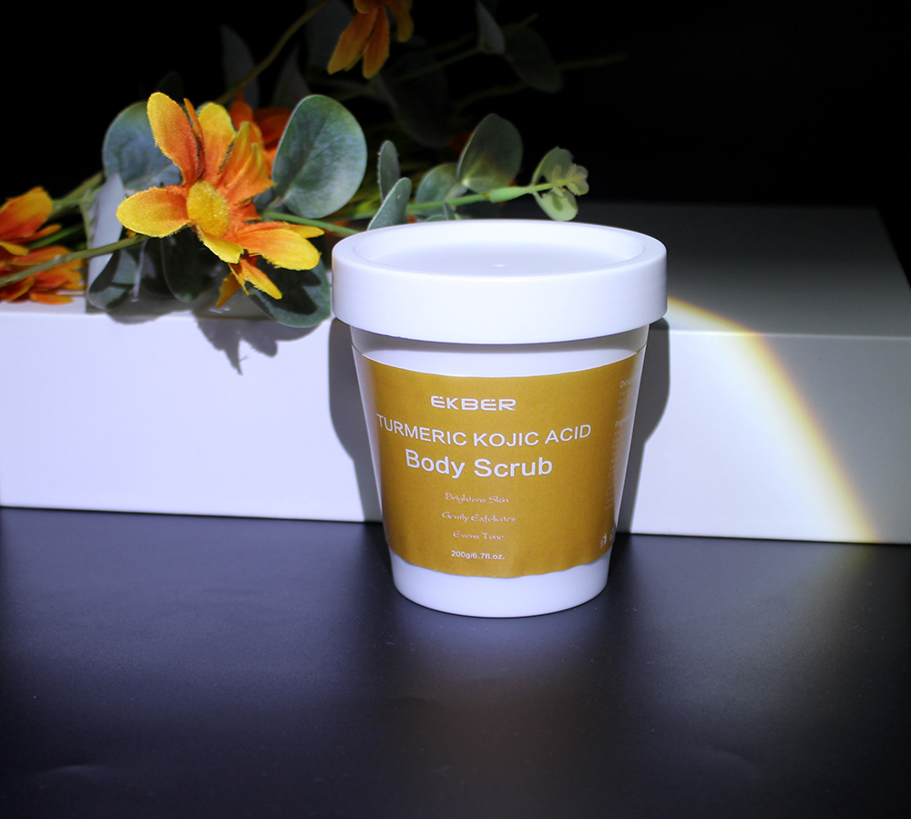 Kojic Acid Turmeric Body Scrub Natural Kojic Acid Vitamin C Brightening Whitening Exfoliator Turmeric Kojic Acid Body Scrub