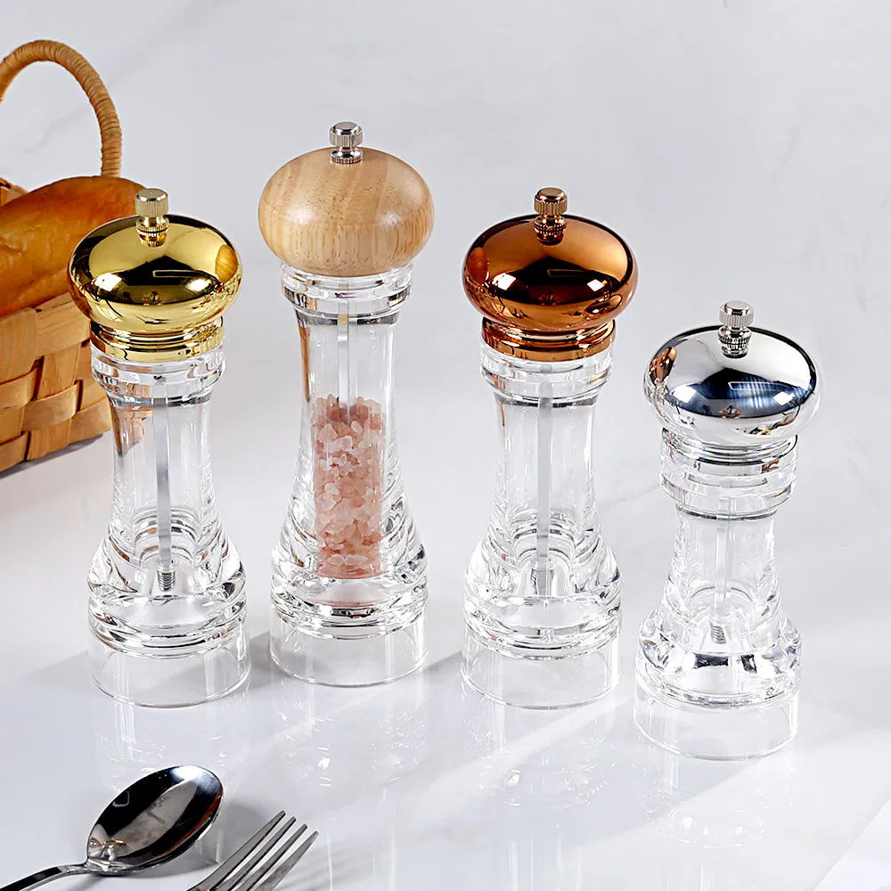 Premium Lovely Plastic Acrylic Salt & Pepper Mill Shaker Grinder Copper Plated