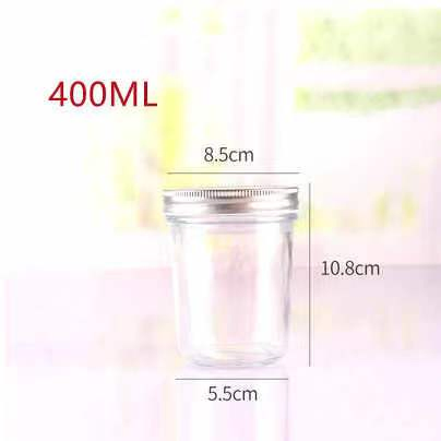 Sealed Storage Jam Salad Caviar Clear Iron Lid Glass Bottle