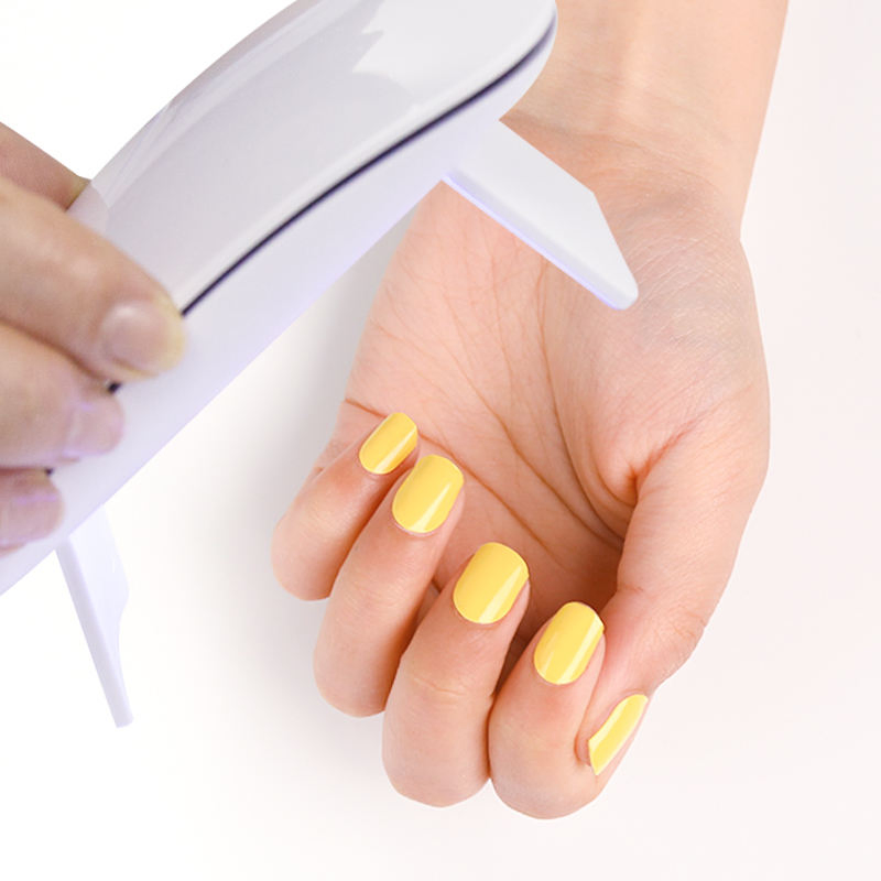 Solid Yellow Color Gel Nail Polish Sticker Customized Available Nail Art