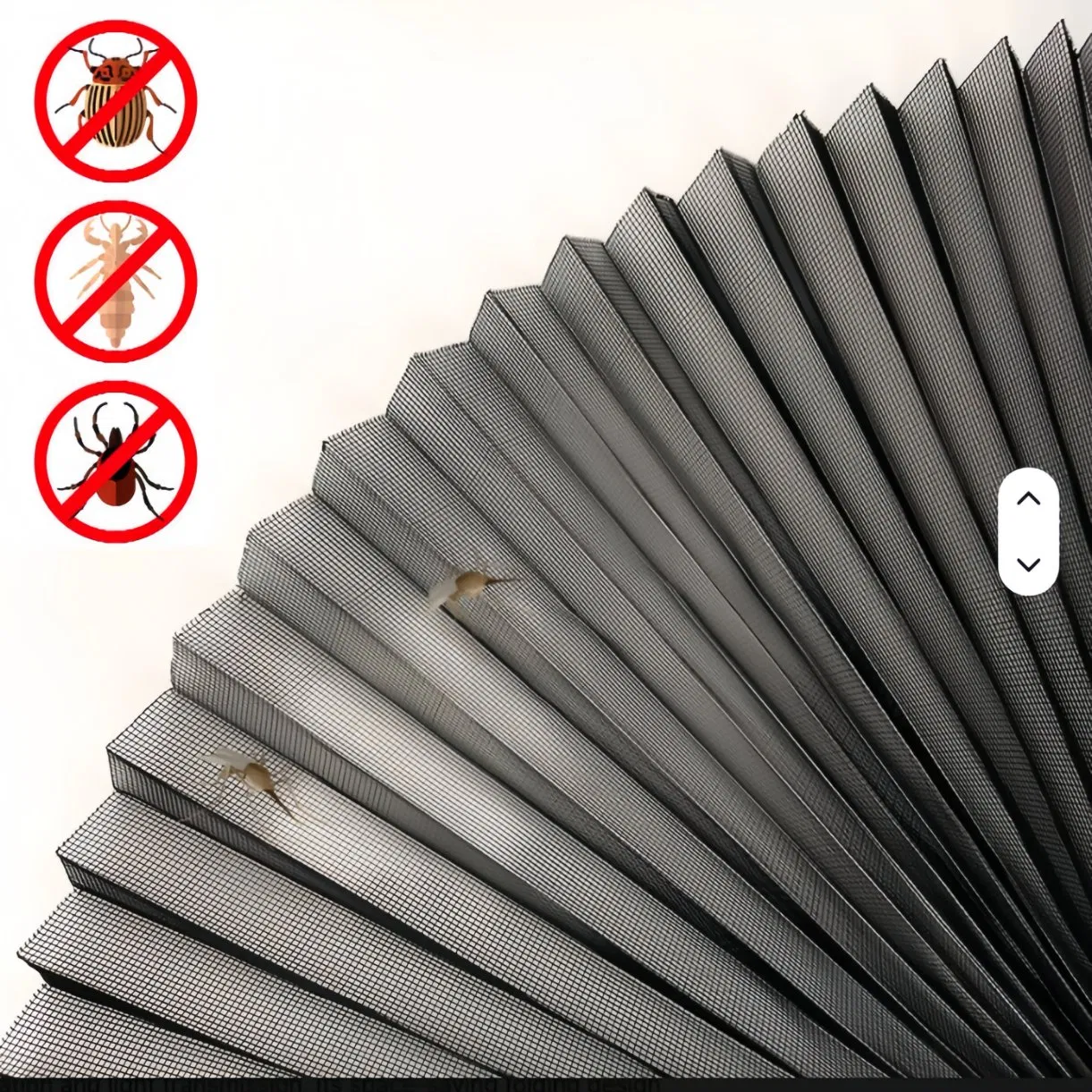 Insect Resistant Pleated Mosquito Net Mesh Fly Door Retractable Window Netting Screen