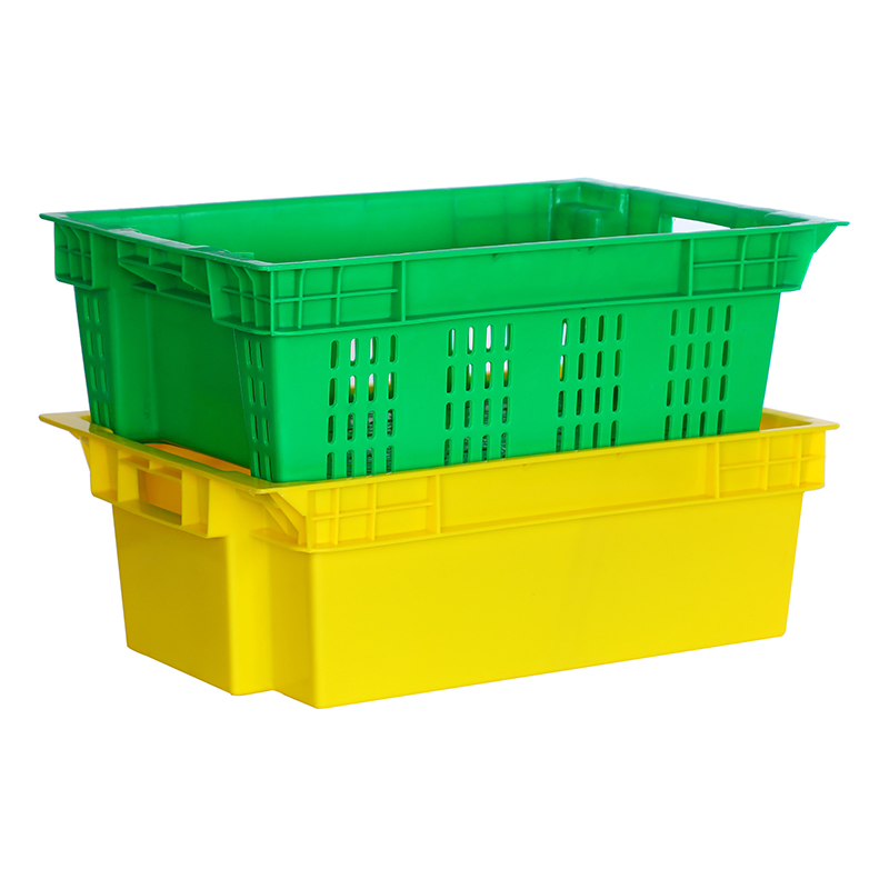 Ready to Ship Heavy Duty PP Vented Mesh Durable Distribution Logistic Stackable Nestable Fruits Vegetable Plastic Tote Crate