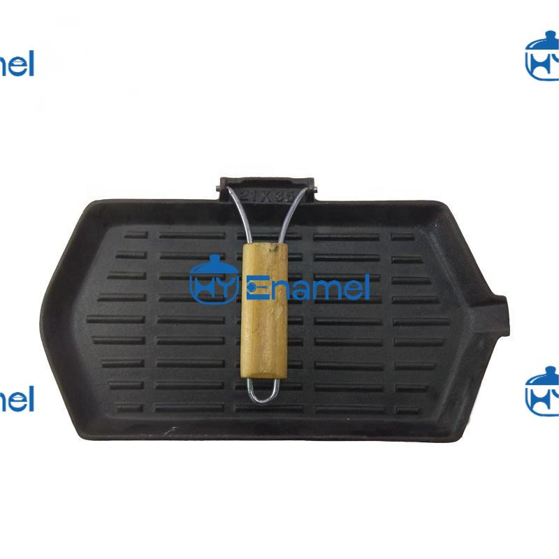 Pre-Seasoned Non-Stick Cast Iron Steak Grill Pan with BSCI, LFGB, FDA