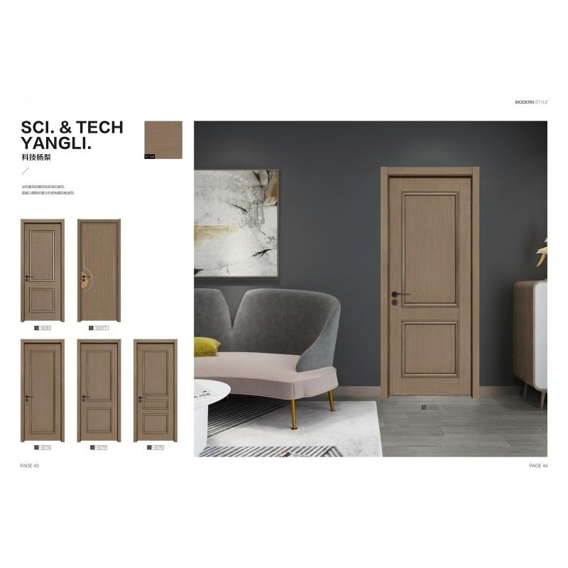 Light Luxury Silent Indoor Bedroom Composite Paint-Free Solid Wood Door Hospital Villa Office Water Based Paint Door Interior Door