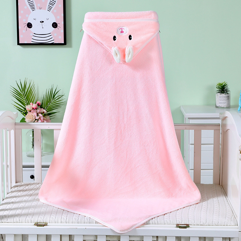 Coral Fleece Animal Shape Baby Bath Towel for Newborns