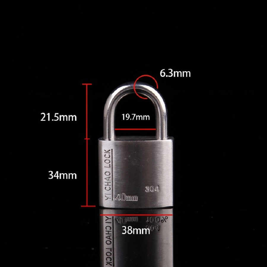 304 Stainless Steel Padlock Short Beam Anti-Theft Outdoor Household Padlock